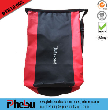PVC tarpaulin dry backpack trekking bag with double shoulder straps(DYB16-005)