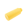 Botella cilíndrica de plástico PET de 60 ml (2 oz) de color amarillo con cuello de 24 mm para envases cosméticos