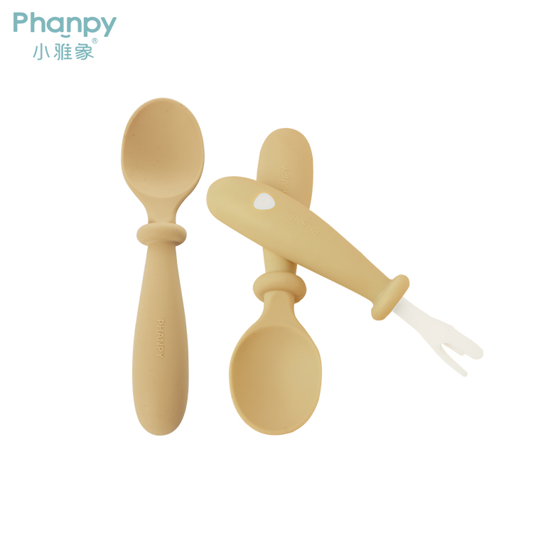 Baby Silicone Feeding Fork Spoon Set-Three Pcs