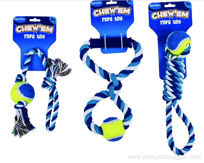 Tennis Rope Dog toy with PVC toy