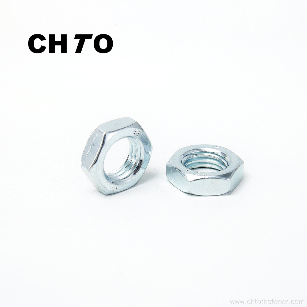 ISO4035 Grade 04 zinc plated hexagon nuts thin type