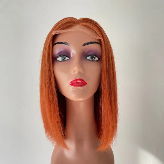 Ginger Color Orange Blonde Highlights Mix Color Deep Wave Pre Plucked Hd Transparent Lace Front Raw Virgin Human Hair Wigs