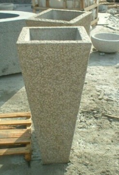 Granite Stone Flowerpot for Garden Decoration