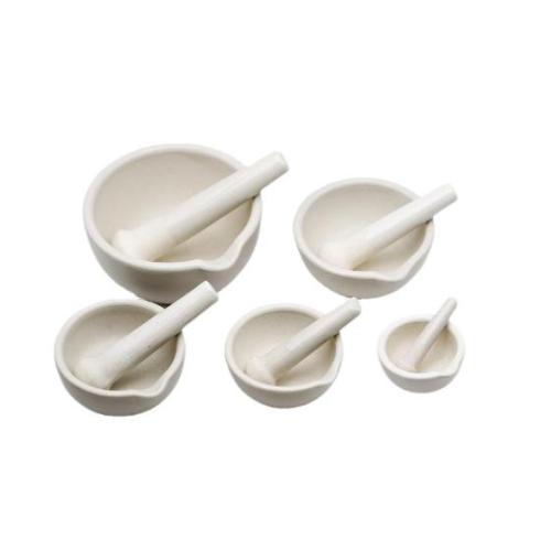 Argamassas de porcelana com bico e pilas 80mm