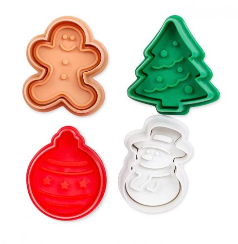 Plastic Winter Molds Christmas Themed Cookie Cutter Set