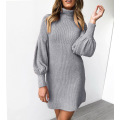 Mini-robe de pull à manches longues pour femmes