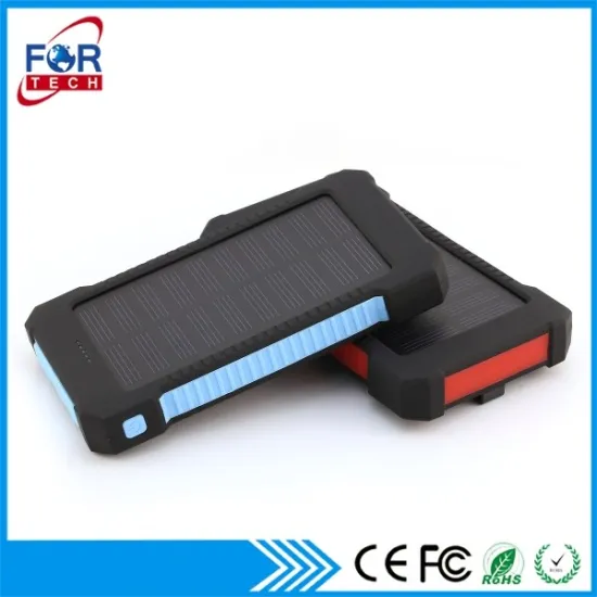 PVC Rubber Bulk Cheap New Products 2017 Solar Power Bank 8000mAh for Outdoors Activities Usage