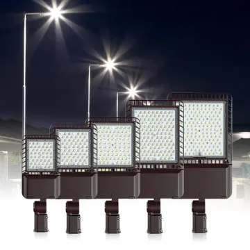 Adjustable Arm Mount LED Street Light with Dusk to Dawn Photocell (100W-300W), IP66 Waterproof for Parking Lot and Area Lighting