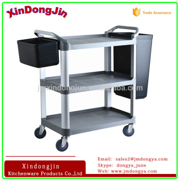 3-layers plastic trolley/muti-purpose pp trolley/utility hotel cart YK-ST050-G