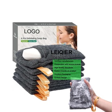 Custom Logo Soap Bag Saver Pouch - Body Scrubber & Exfoliator for Bath or Shower