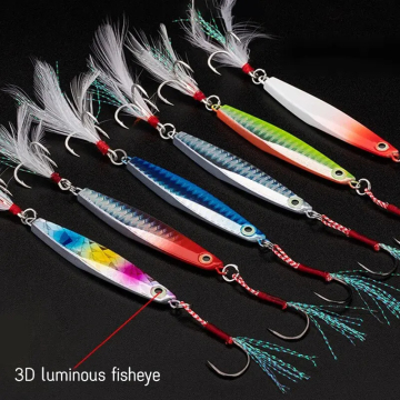 Sea Fishing Metal Jig Lures 3D Printed Laser Bait Jigging Spoon
