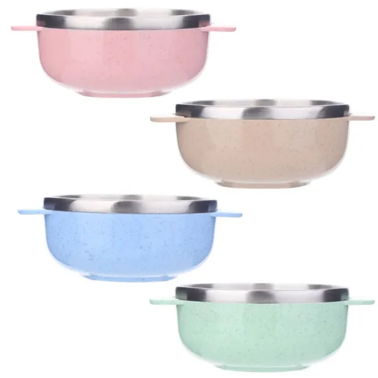 Stainless Steel Wheat Straw Double Ear Rice Bowl