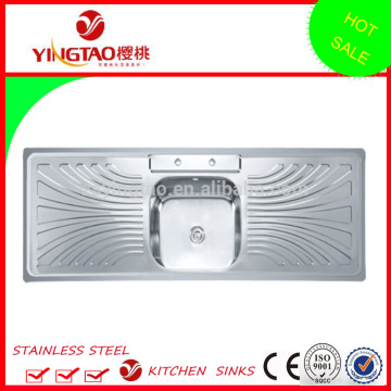 hot hits 1500x500 mm single bowl double drain stainless steel sink in dammam,dubai