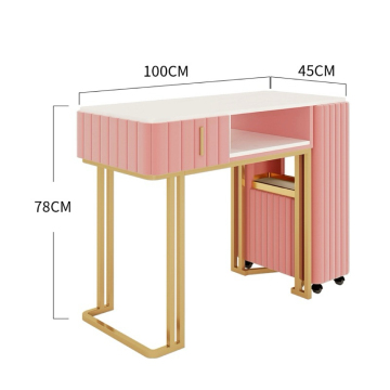 Hot Sale Pink Nail Bar Station Salon Furniture Set - FS9003