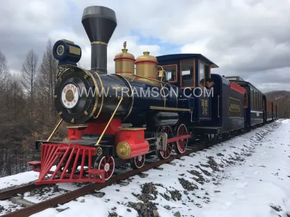 ancient design locomotive! locomotive moving in snow