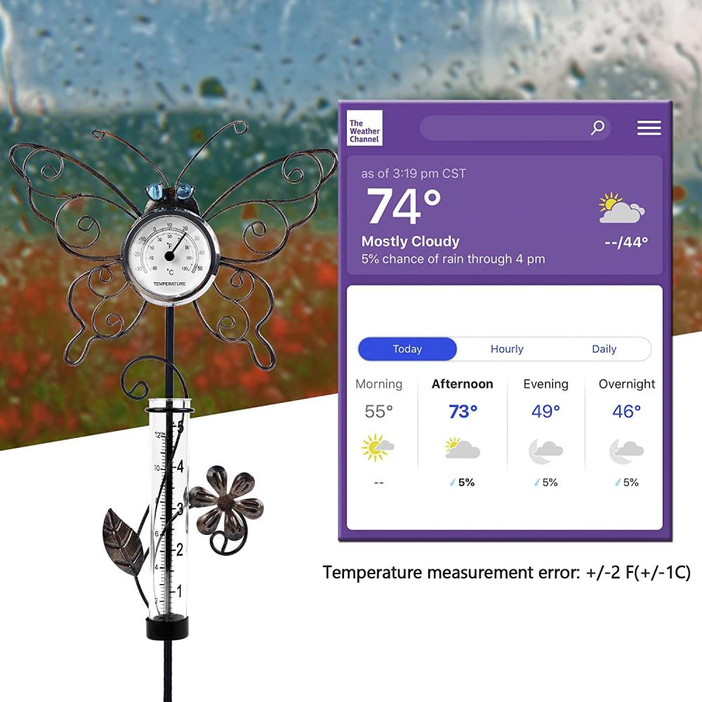 Jauge de pluie avec thermomètre