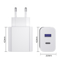 Caricabatterie Black Bianco Quick Charger Dual Ports 20W Caricabatterie