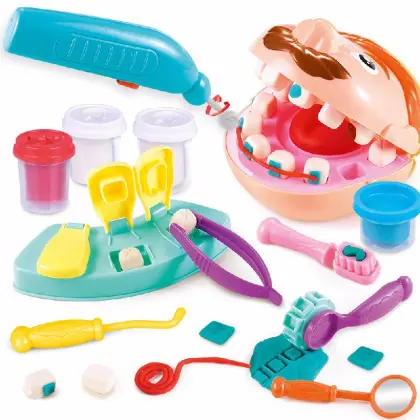 Doctor Toy Pretend Play House Toy Little Dentist Plasticine Plasticine Extraction Clay Mold Tool Set Early Education Kid Toy