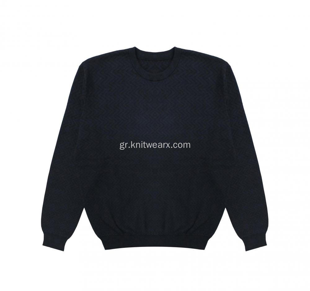 Ανδρικό πλεκτό Twill Jacquard Oversize Crewneck πουλόβερ