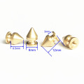 Brass Cone Spikes Screwback Studs för DIY Leathercrafts