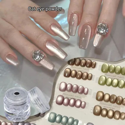Wholesale Chameleon Pigment Holographic Powder - Porcelain White Acrylic Glitter Cat Eye Powder