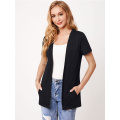 Damen Langarm offene Strickjacke Tops