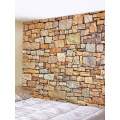 Brick Tapestry muur opknoping gele stenen wandtapijt Polyester Print voor woonkamer slaapkamer slaapzaal Home Decor