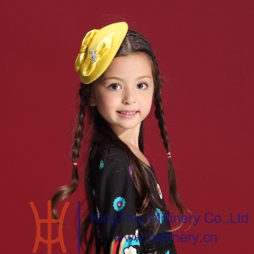 Winter Girls Wool Fascinators/Headpieces Yellow Decorative Hat With Cute Bowknot
