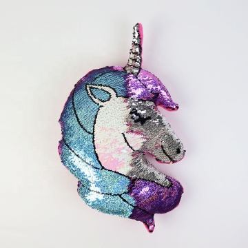 Magic Mermaid Sequin 3D Unicorn Pillow Cover - Reversible Color Changing Home Decoration