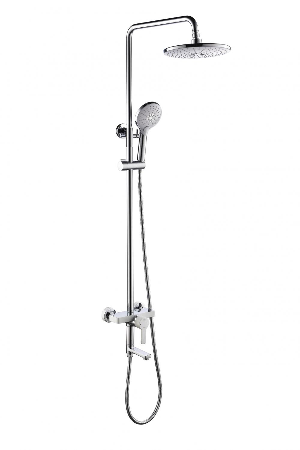 Triple Functions White Chrome Mixed Bath Shower Set