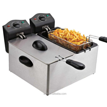 Professional Stainless Steel Deep Fryer with Dual 3.0L Pots and Removable Baskets