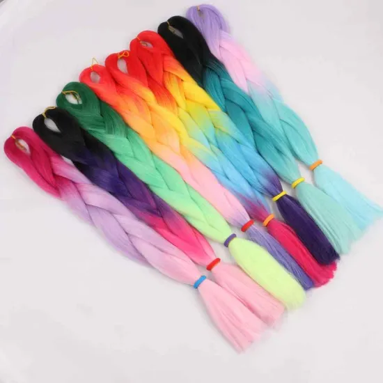 Cheap African Ombre Two Tone Grey Henlon High Temperature Jumbo Braid 100 Synthetic Braiding Hair