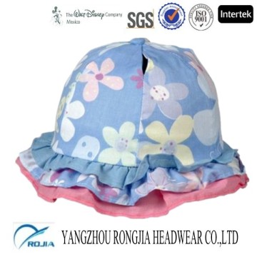 OEM 2013 Baby Girls Bucket Flower Printed Cap
