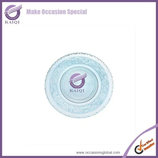 18199-2 Studio Silversmiths 12"CHARGER PLATE blue wedding decoration glass plates