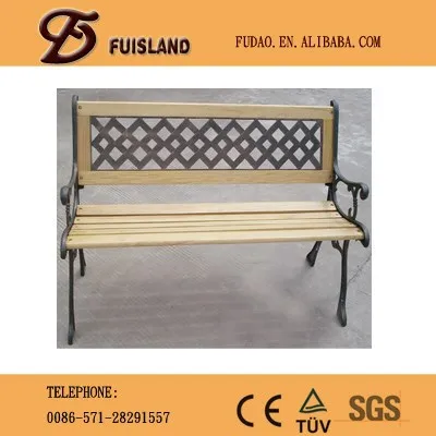 modern wooden garden bench with back