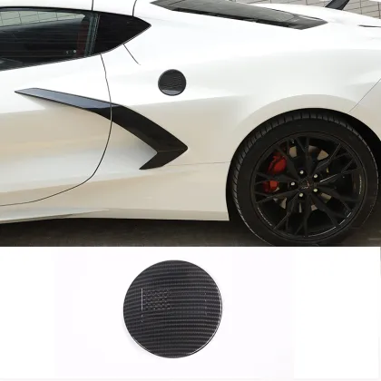 20-23 Corvette C8 Rear Triangle Shutter ABS Carbon Fiber 2-Piece Set (Manual Convertible Version)