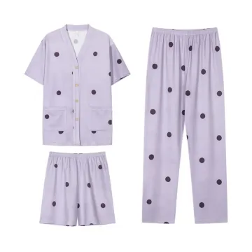 Women's Super-Soft Cotton 3-Piece Loungewear & Pajama Set