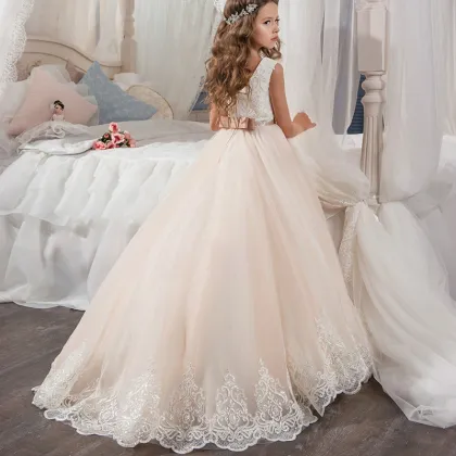 Boutique Wholesale Kids' Flower Girl & Prom Dresses - Lace Gowns for Girls 2-13Y
