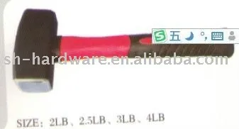 British-type stoning hammer with TPR plastic-coating handle