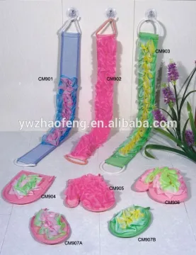 2016 yiwu mesh sponge bath product