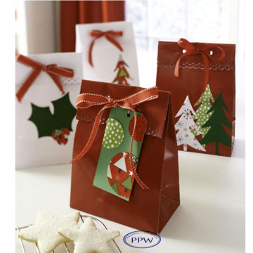 Gift Paper Bag With Bow Tie Ribbon Wholesale Sealable Paper Bags