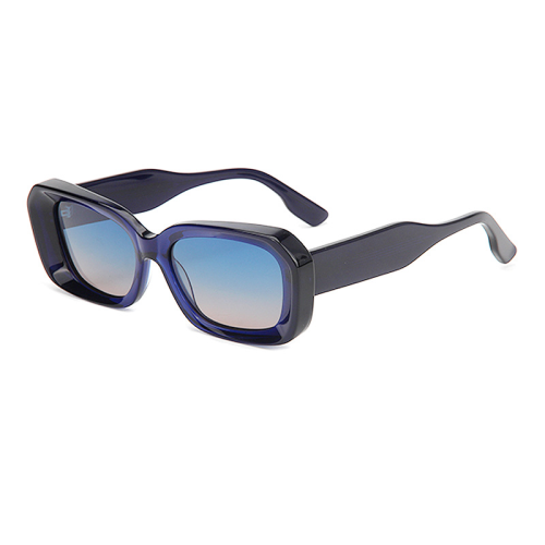 Bold Square Acetate Sunglasses with Curved Temples