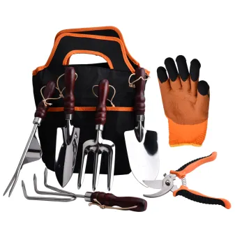 Wood Handle Garden Tool Set - 8 Pieces