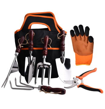 Wood Handle Garden Tool Set - 8 Pieces