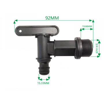 2 pouces avec un robinet de 3/4 pouces pour le réservoir IBC