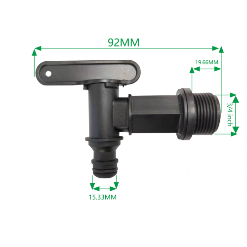 Adaptador de mangueira redonda preta para tanque IBC