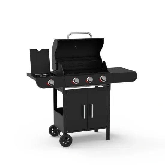 Cheap Price Black Camping Barbecue Grill Outdoor 3 Burner Gas BBQ Grill with Side Shelf