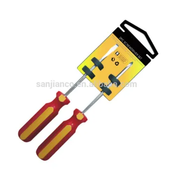 Plastic color handle hanging card 2pcs plastic screwdriver set
