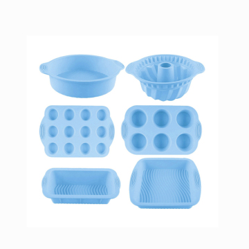 6pcs Silicone Bakeware Set for Baking Muffins, Loaves, Bread, Pizza, and Cookies
