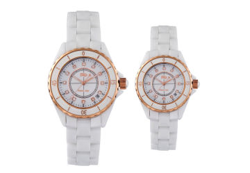 Prosver Dani Water Proof Lady White Ceramic Watches With Sapphire Glass
